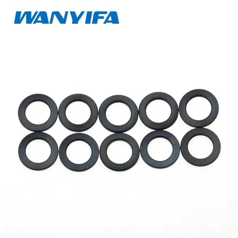 Wanyifa 10 шт. M5 M6 M8 M10 плоская шайба для Bcicycle Stem велосипедная часть 5 цветов - Цвет: Black M8