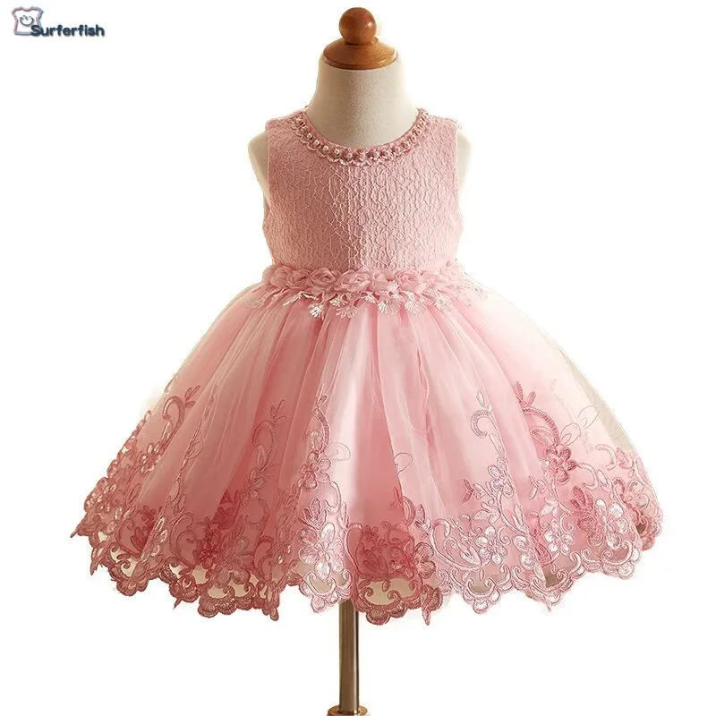 

Free Ship Kids Big Girls embroidered Flowers Sleeveless Princess tulle Party FLOWER GIRL DRESS X-mas Valentine's Day Wear
