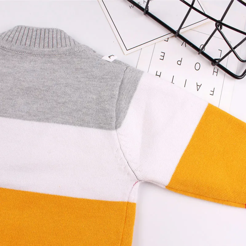 Stitching Color Cotton Baby Boy Sweater O Neck Cardigan for Infant Kids Girls Comfortable Crochet Knitting Warm Outfit Autumn Winter (6)