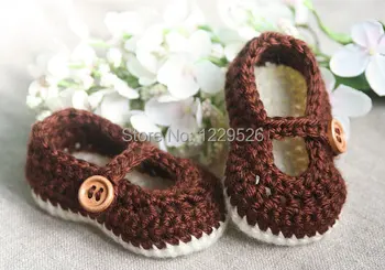 

Crochet Baby Booties - Chocolate Brown Baby Girl Booties - Crochet Shoes - Handmade Fashion Baby Booties