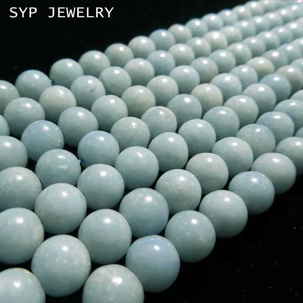 Натуральный Синий ангелит 8 женское кольцо свободные бусины для изготовления ювелирных изделий Дизайн diy ожерелье браслет