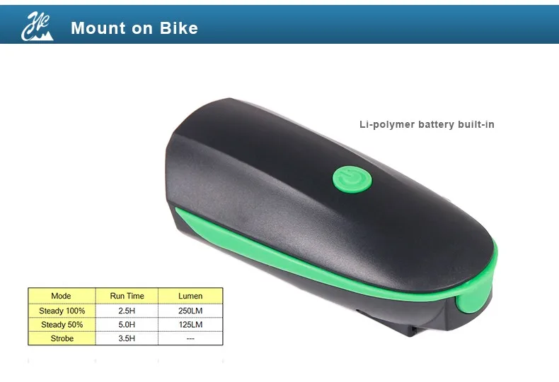 Best Deemount Bike Light Waterproof Bicycle Head LED Flashlight With Bell Multifunction Cycle Lamp MTB Cycling Light Bike Accessories 13