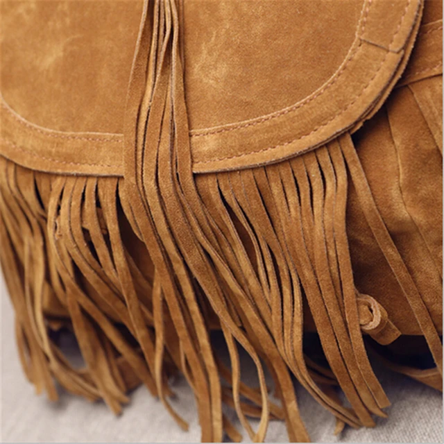 DIDABEAR 2021 New Fashion Women Tassel Backpacks Girls Vintage Suede Shoulder School Bags Travel Backbags Mochilas Sac A Dos 3