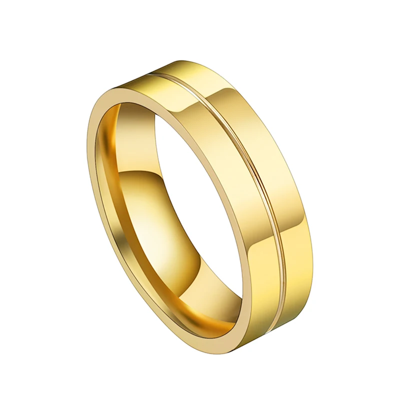 Letdiffery, обручальные кольца с кубическим цирконием, 8 мм, золото, титан, нержавеющая сталь, романтичное ювелирное изделие для женщин на годовщину - Цвет основного камня: Gold Men
