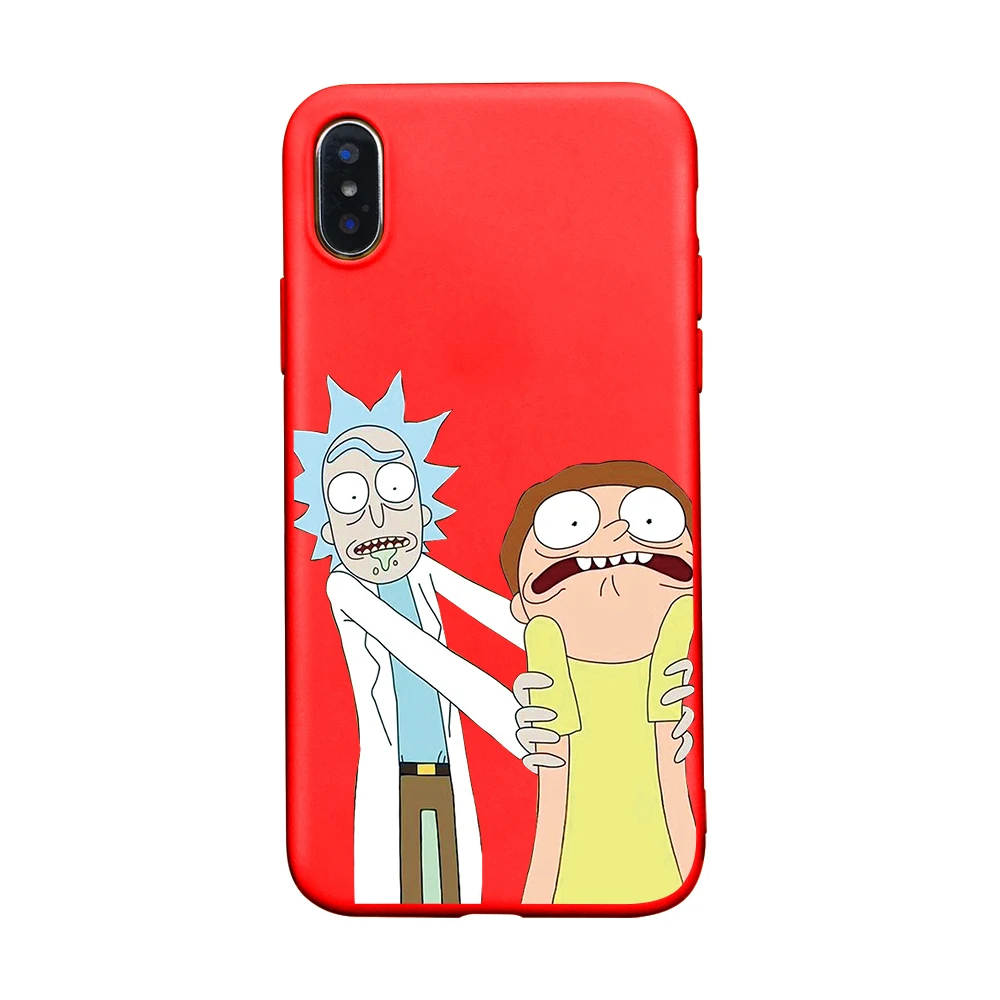 Милый чехол для телефона Rick marty Pickle для iphone 8, 7, 6, 6s Plus, 5S, SE, разноцветный мягкий чехол для телефона из ТПУ для iphone X, XS, XSMAX, XR, чехол - Цвет: red-4579