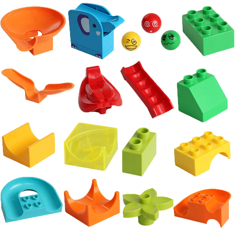 

Large Particle Building Block Tube Track Ball Slide Bulk Parts Accessories Compatible with Legoingly Duploe Toy for Children