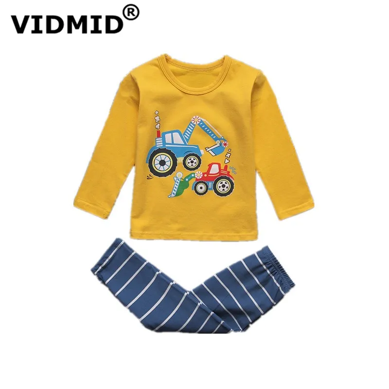 VIDMID الفتيان منامة مجموعة ملابس للأولاد تي شيرتات طويلة الأكمام السراويل الاطفال القطن الأطفال أطقم داخلية جريمي ملابس خاصة 4049 01