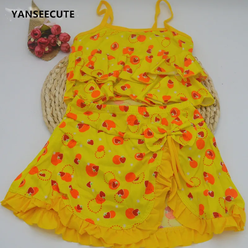 2017 одежда для купания девочек детский купальник бикини Maillot De Bain Танкини Enfant