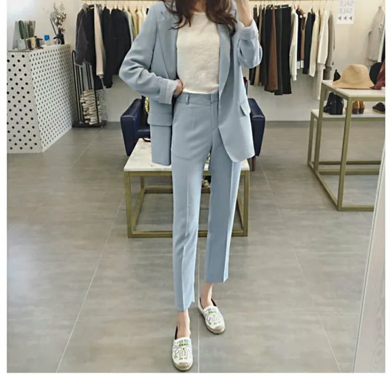 

2019 autumn new women's blazer fashion professional black suit Slim women's jacket fashion trousers two-piece