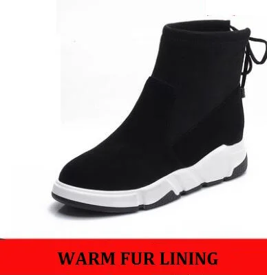 fur lining XGRAVITY/Новинка года; Зимние полусапожки; модные элегантные удобные теплые ботинки; женские повседневные ботильоны с острым носком; нескользящая обувь; S041 - Цвет: fur lining