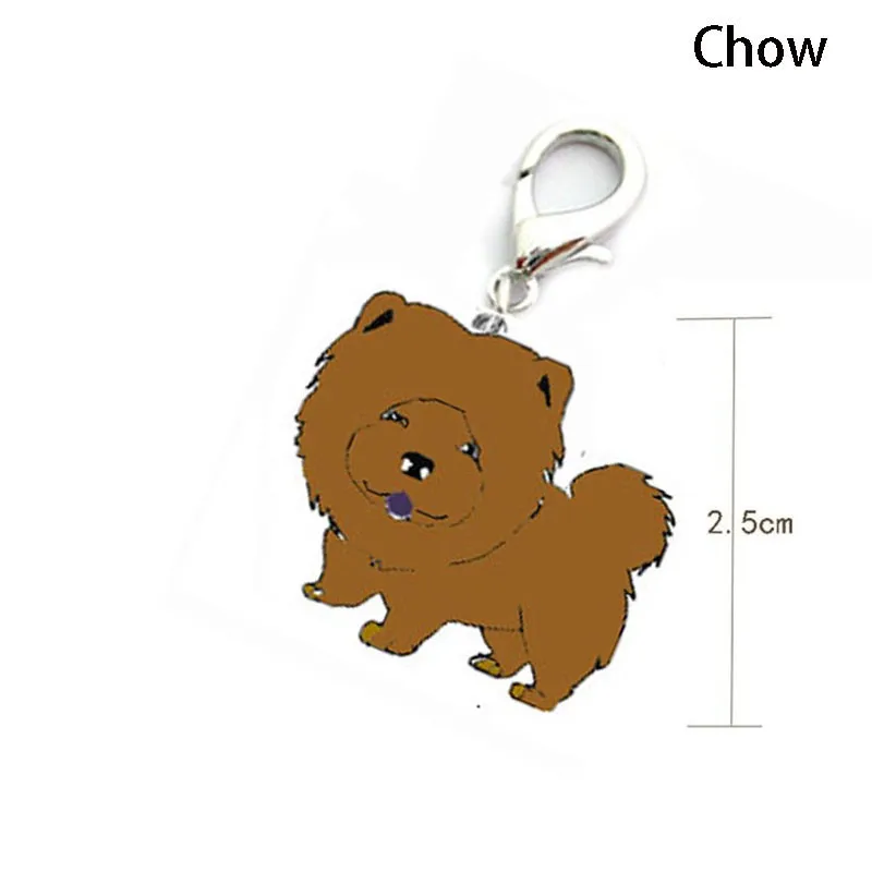 

Chow Pattern Dog Collar Pendant Metal 25mm Pet ID Tag Enamel Accessories Puppy Cat Necklace for Small and Medium Pet #20