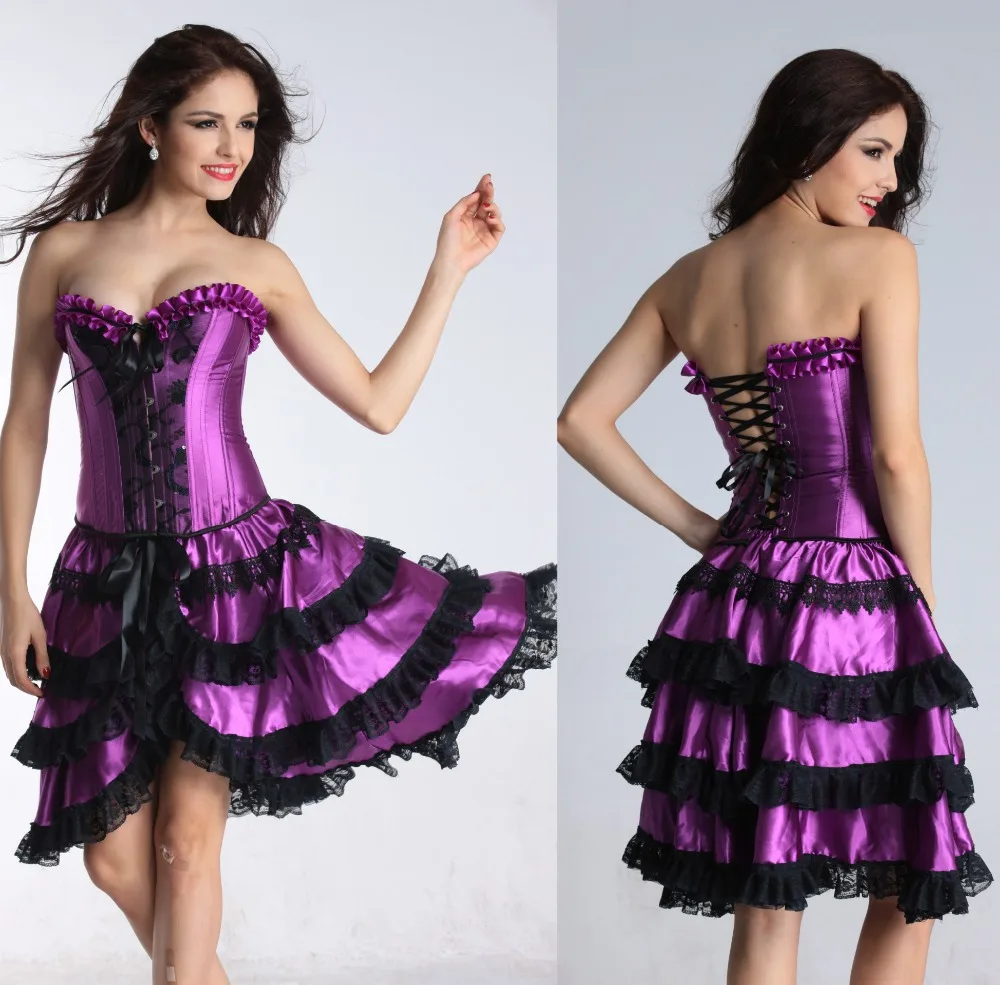 6xl plus size women Bustiers corsets corselet dress purple waist