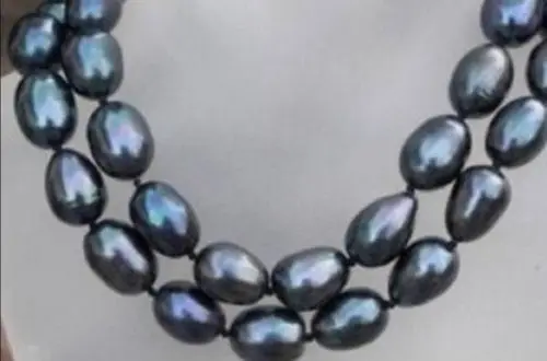

Free shipping >>>>>New Fashion Woman 8-9mm Black South Sea Baroque Pearl Party Necklace 32