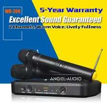 Профессиональный WR-209 динамический Карманный УКВ беспроводной микрофон система для Караоке Пение KTV сценический DJ B-Box Конференц-зал