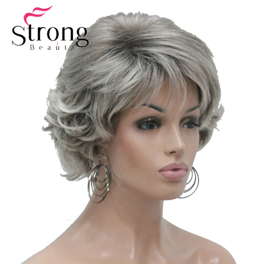 Цена StrongBeauty мягкий взъерошенный кудрявый парик короткий серый микс полный синтетический парик выбор цвета