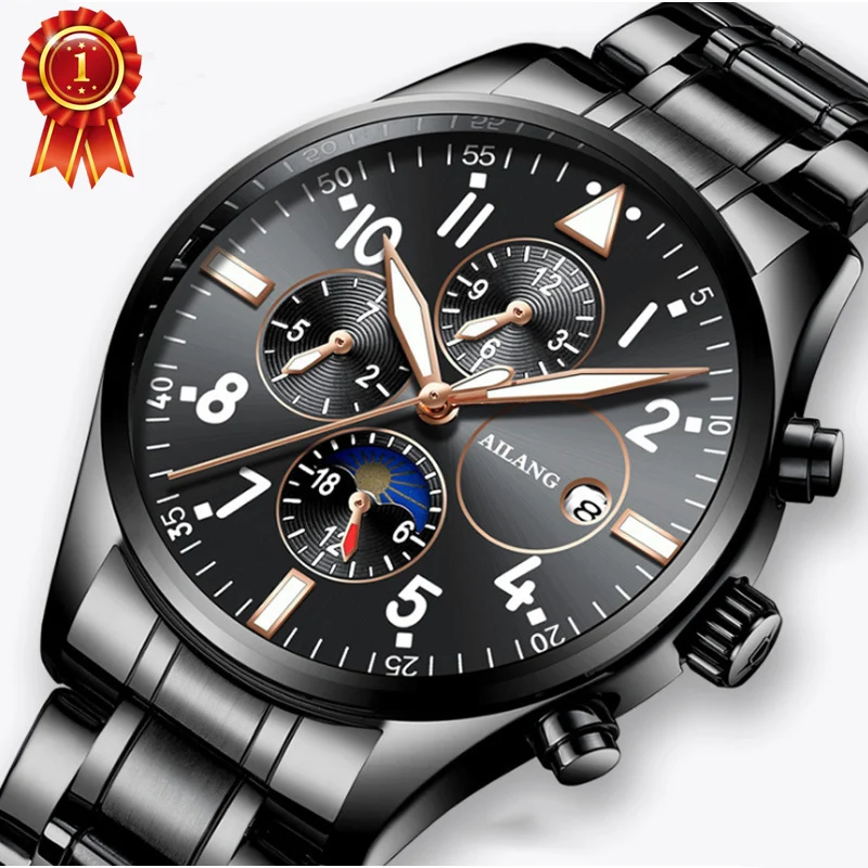 

Ailang Pilot Men Mechanical Watch Waterproof Black Watches Luxury Brand Wristwatch Sports Male Automatic Clock Relogio Masculino
