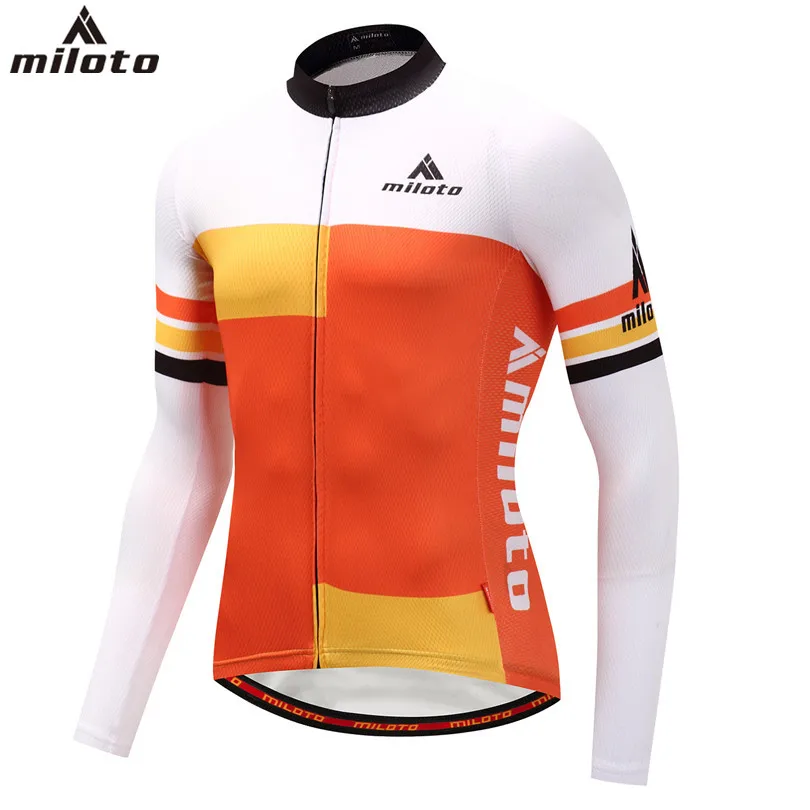 Cycling Jerseys Orange For Men Miloto Bike Clothing High Quality