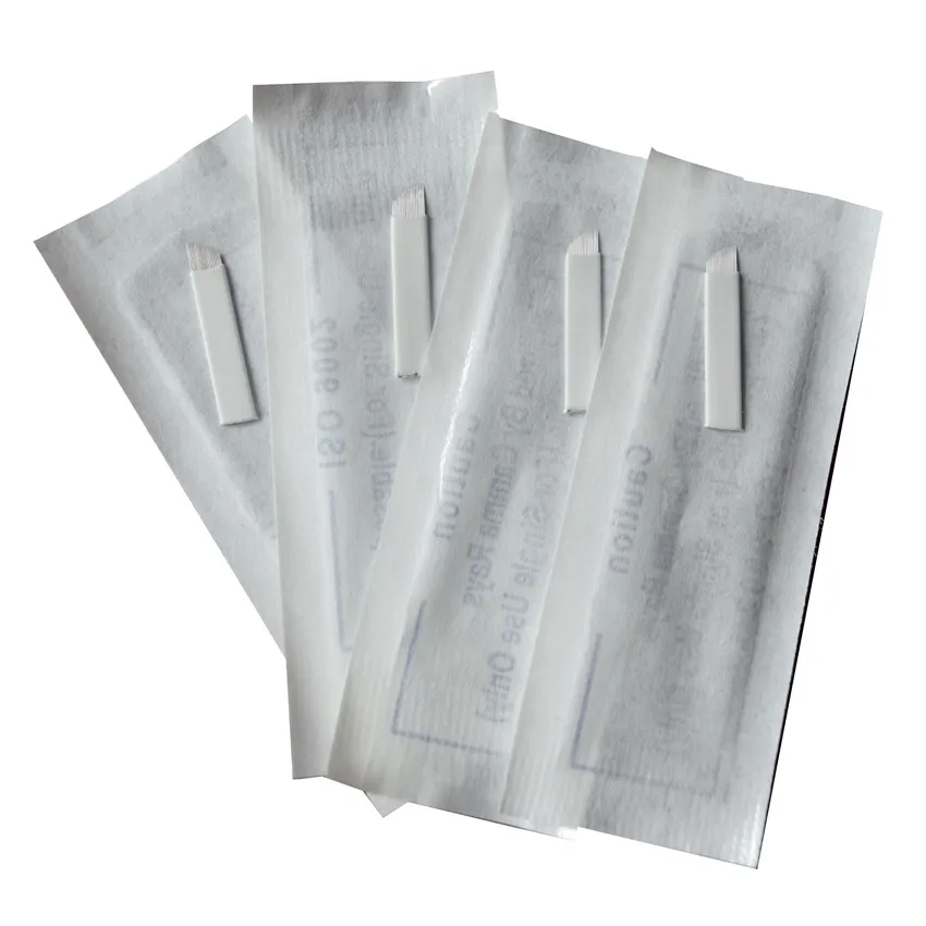 

Microblde needle 100 Pcs 19 pin Sterilized Stainless Steel 3D tattoo Embroidery Eyebrow Permanent Makeup Needles Blade Hot Sale