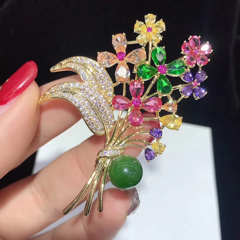 

SHANICE Romantic Elegance Coat Flower Brooch High-end Corsage Women's Overcoat Cardigan Button Accessories Valentine's Day Gift