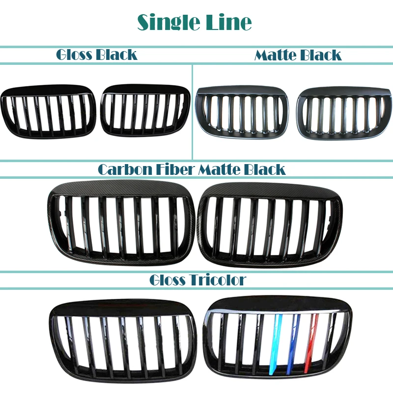 

Car Kidney Front Racing Grills For BMW X3 E83 M Performance Accessories M-Color Motorsport X Series 2003 2004 2005-2010