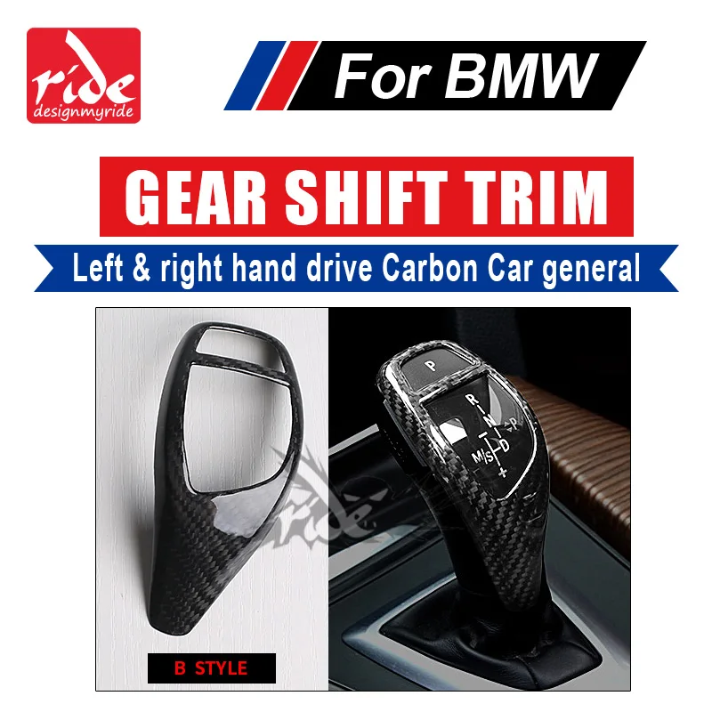 

For BMW E46 E90 E92 E93 F30 F35 Universal Left & Right hand drive Carbon car genneral Gear Shift Knob Cover Car Interior B-Style