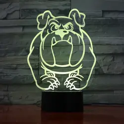 Милый щенок 7 цветов студент лампы 3D собак Светодиодный свет подарки для детей сенсорный выключатель USB Таблица Lampara лампе для сна освещения
