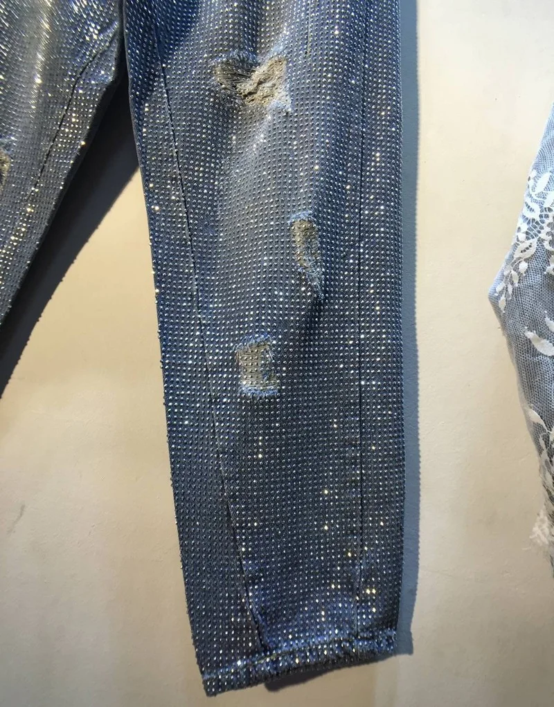 Lavado De Pantalones Vaqueros Calle Taladro Jeans Europeo Denim Nuevo 2019 Azul Caliente Alta Pesado Cintura Primavera 7Oqdv