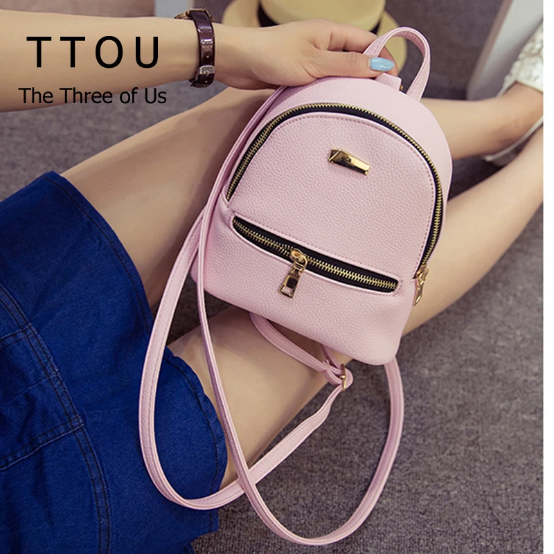 TTOU النساء حقيبة ظهر صغيرة لطيف على ظهره للأطفال المراهقين الحقائب المدرسية Mochila Preppy نمط بو الجلود على ظهره للفتيات