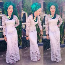 Abendkleider Weiß Spitze Afrikanische Abendkleider Mit Langen Ärmeln Mermaid Backless Sexy Lange Formale Kleider Für Frauen Ankara Stil