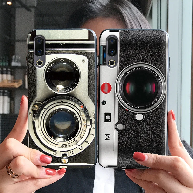 

Retro color camera case FOR Meizu 16S Relief cover Retro radio tape embossed case Slam dunk Painting