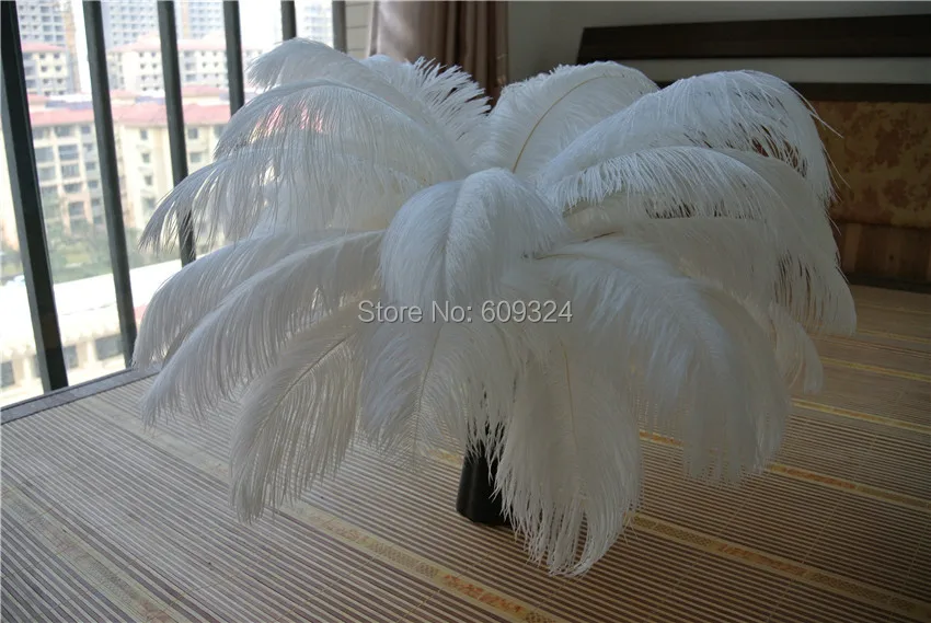 12-14 дюймов белые страусиные перья для вечерние Свадебные украшения