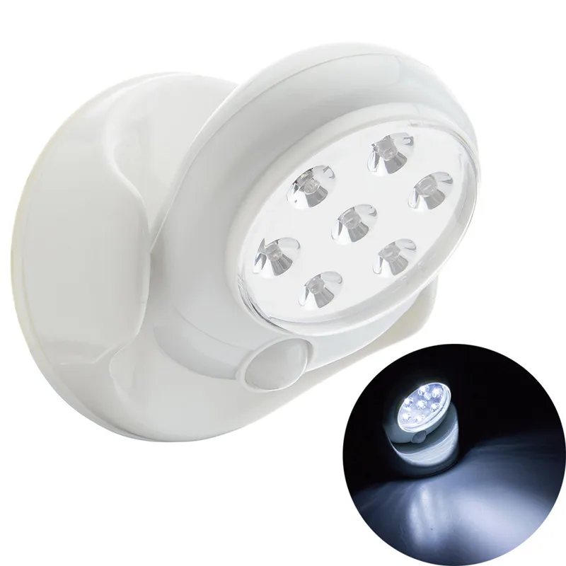 

7 LEDs Wireless Infrared Motion Activated Sensor Light Lamp 360 Degree Rotation Wall Lamps White Porch Outdoor Lights Hot