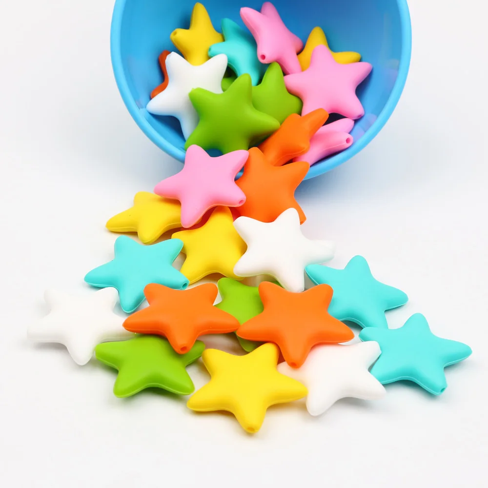 

TYRY.HU 10pc Silicone Teething Beads 45mm Baby Teethers Silicone Bpa Free Chew Bead For Diy Teething Necklace Teether Chain