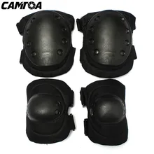 1 Set 6 Color Airsoft Tactical Adjustable Knee & Elbow Protective Pads Set Protector Gear Sports Hunting Shooting Pads