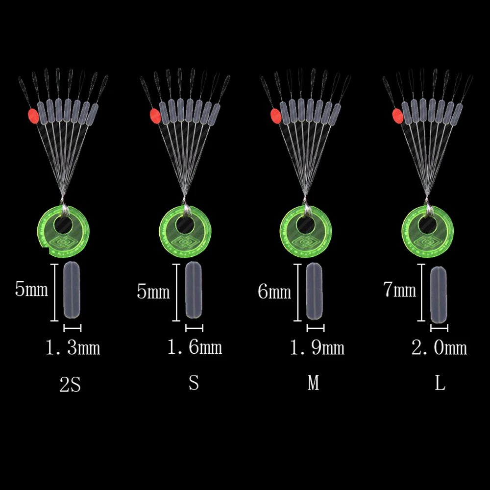 DNDYUJU 80 шт./10 компл. Профессиональные спортивные рыболовные прозрачные силикагель мульти резиновые цилиндрические пробки поплавок для рыбалки