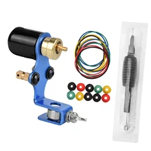 Полный комплект татуировки роторная машина татуировки картридж сцепление люверсы соски-синий