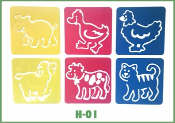 

6pcs/set cute animal Chickens ducks Stencil Plastic Planner Stencils Journal/Notebook/Diary/Scrapbook DIY Drawing Template