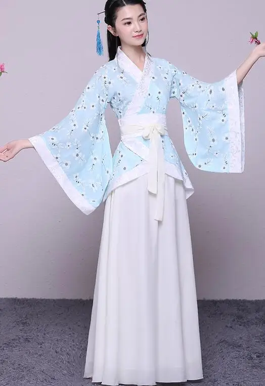 Синий Китайская старинная сказочная одежда Hanfu для фотосъемки или выступления фильм ТВ сказочный костюм принцессы элегантное платье - Цвет: Синий