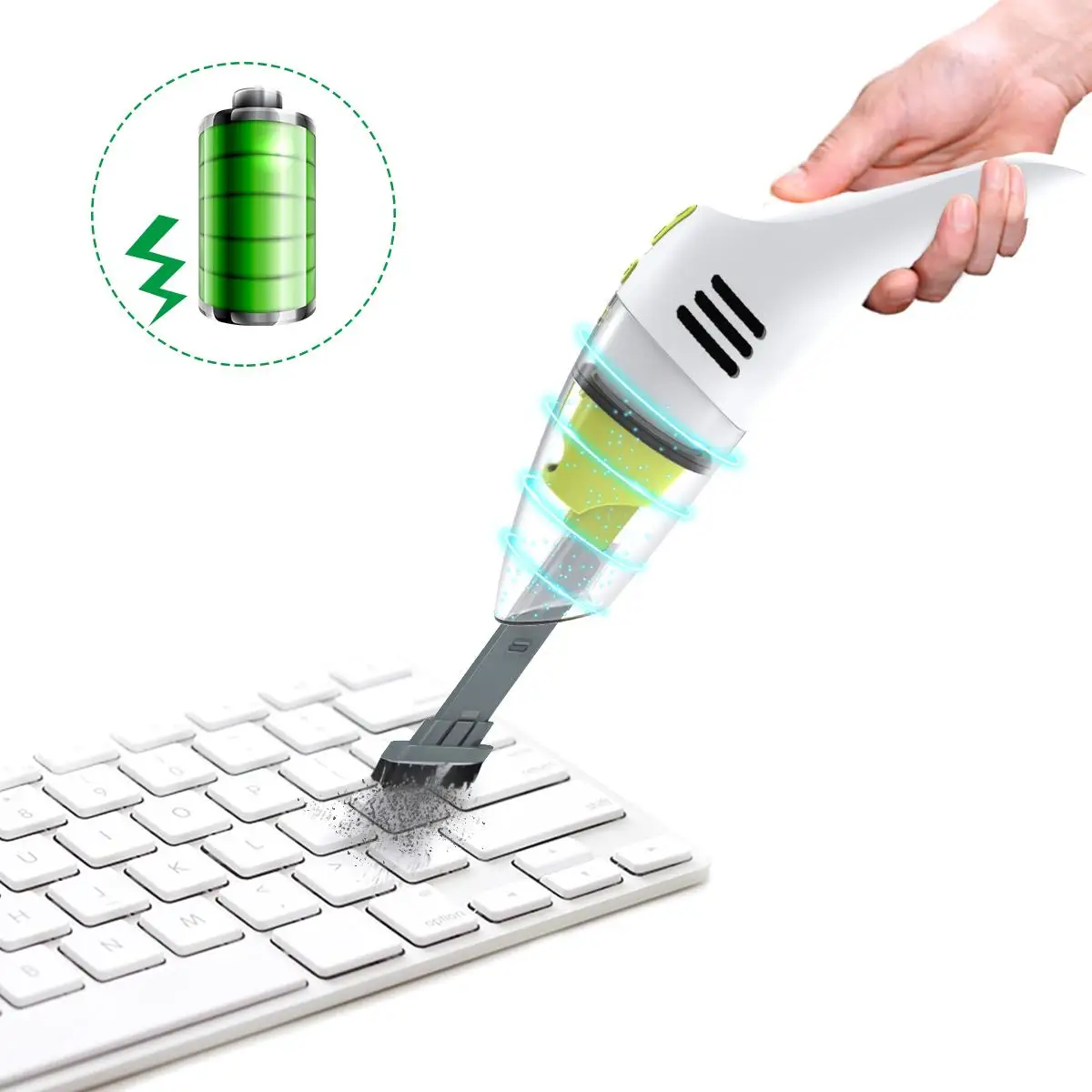 

MECO Cordless Computer Cleaners Rechargeable Keyboard Cleaner Wet Dry Desk Vacuum Cleaner + HEPA Filter Washable