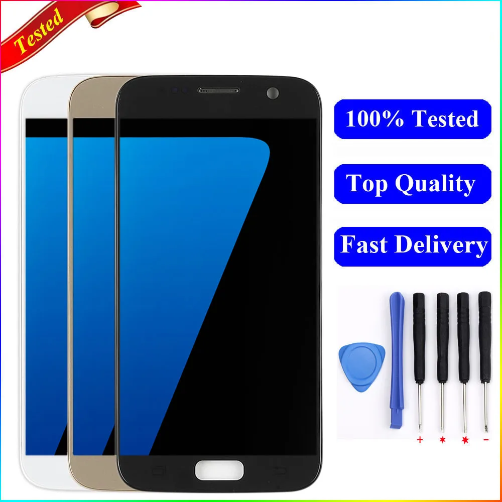 

For Samsung Galaxy S7 LCD Display G930F G930A G930V LCD Touch Screen Digitizer Frame Replacement For Samsung S7 G930F Display