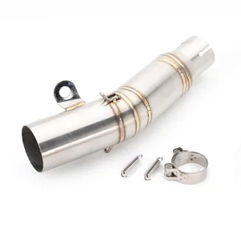 

TKOSM Motorcycle Motorbike Exhaust Middle Link Pipe Connector Slip On For Yamaha R6 YZF-R6 2006 2007 2008-2014 1998-2004 2005