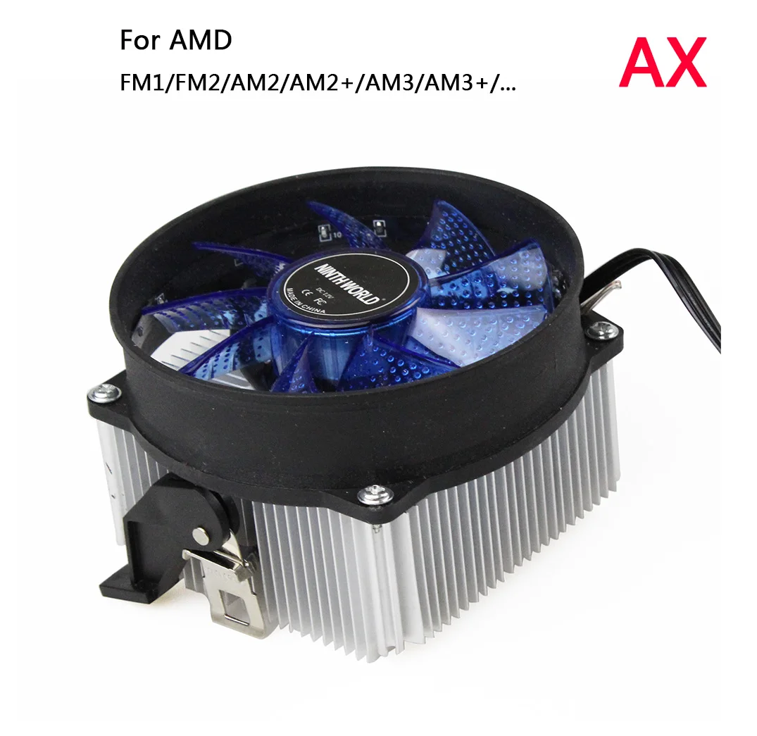 Супер Тихий кулер для процессора с 90 мм 12 светодиодный вентилятор для процессора TDP 2200 об/мин кулер для процессора LGA 1150/1151/1155/AM2/AM3/AM4 - Цвет лезвия: AX