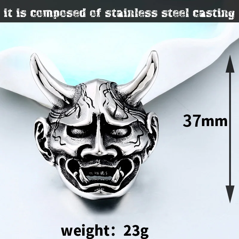 BEIERStainless steel Evil Oni Noh Hannya ожерелье с подвеской-маской, кошелек, соединитель, Очаровательная цепочка,, подарок на Хэллоуин, BP8-382