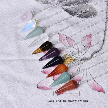

100%Natural Rock cone pendant aura chakra cutting DIY pendant necklace crystal stonedecoration gift stone