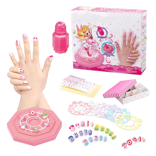 Children Pretending Nail Makeup Toys Girl Play House Makeup Handmade DIY Manicure Set Toy Fairy Dress Up Game For Girl Gifts 1