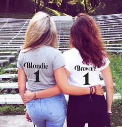 Skuggnas/Новое поступление, футболка Blondie and Brownie, футболка с лучшими друзьями, футболка унисекс, футболка с лучшим другом, футболка Blondie Brownie
