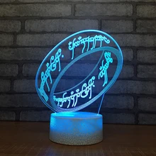 3D визуальная акриловая Творческая настольная Лампа Ночная лампа с кнопкой Led 7 цветов Изменение исламского текста осветительный прибор детский подарок декор