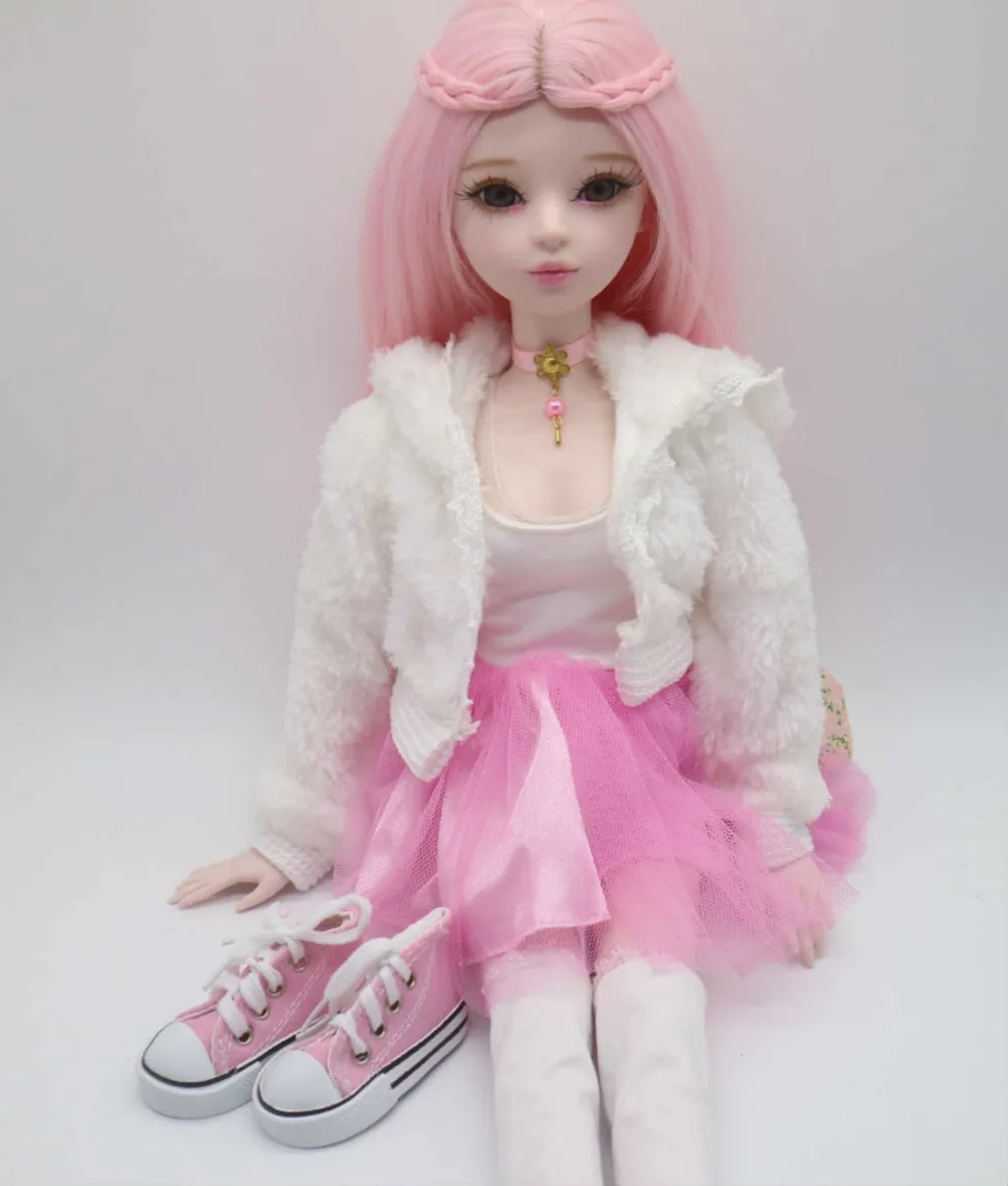 Модные Стиль 1/3 BJD кукла 56 см взрослый сексуальный женский Пластик совместный подвижный кукла включает в себя кукольная одежда и обувь розовые волосы