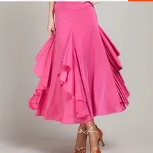 Розовая юбка для бальных танцев, юбки для бальных танцев для женщин, испанская юбка, платье для вальса, бальное платье, Одежда для танцев, красная Одежда для танцев