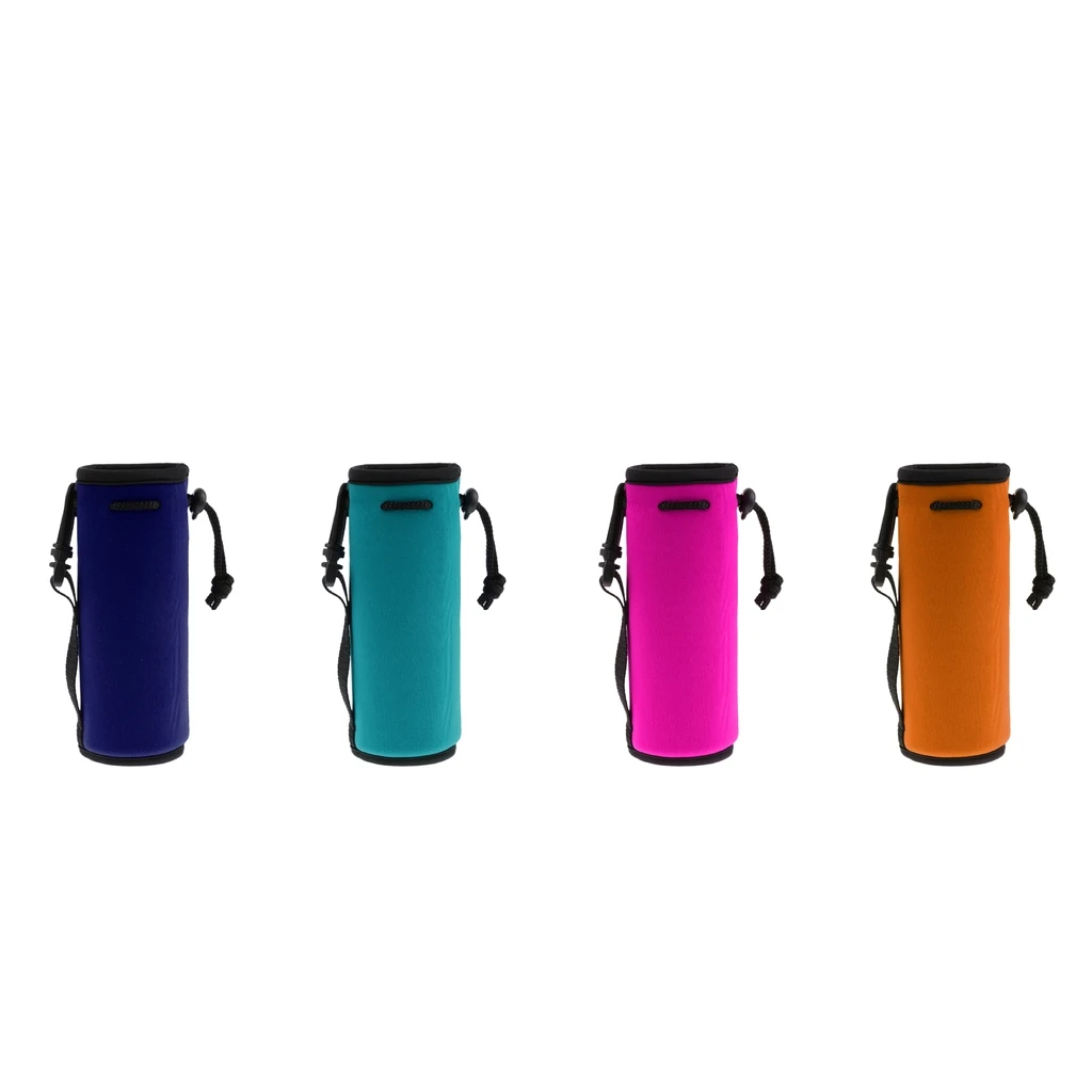 Water Bottle Holder Insulated Neoprene Water Bottle Cooler Cover Sleeve Tote Bag for Women Men Biker 500ml(16.9 OZ)